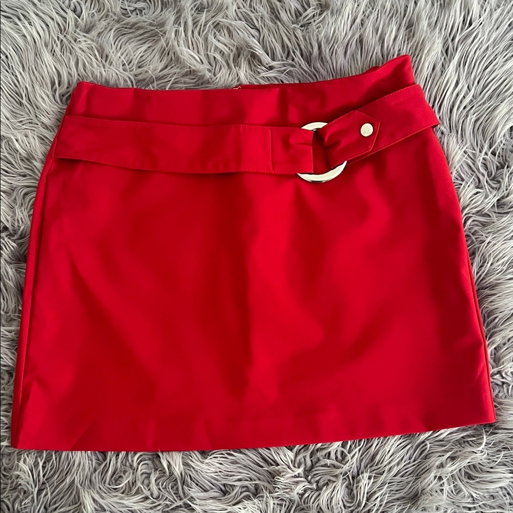 Cache Stylish Red Belted Skirt